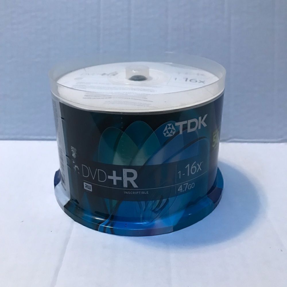 NIP TDK DVD+R 50 pack 1–16X blank recordable CDs